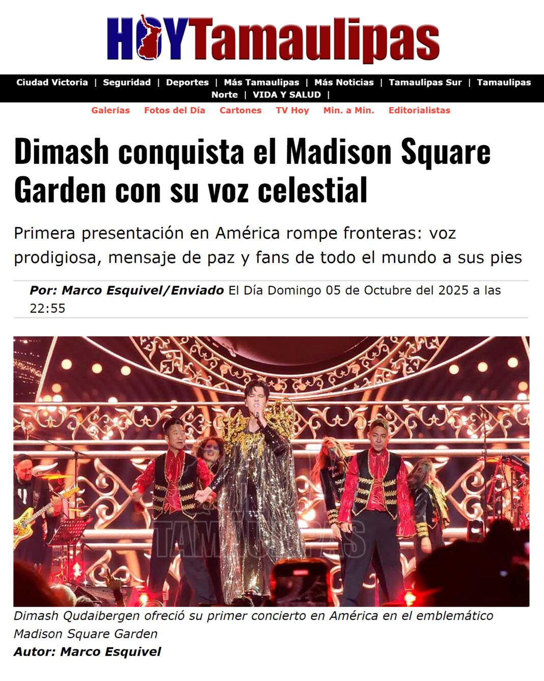 Foreign media cover Dimash’s concert in New York