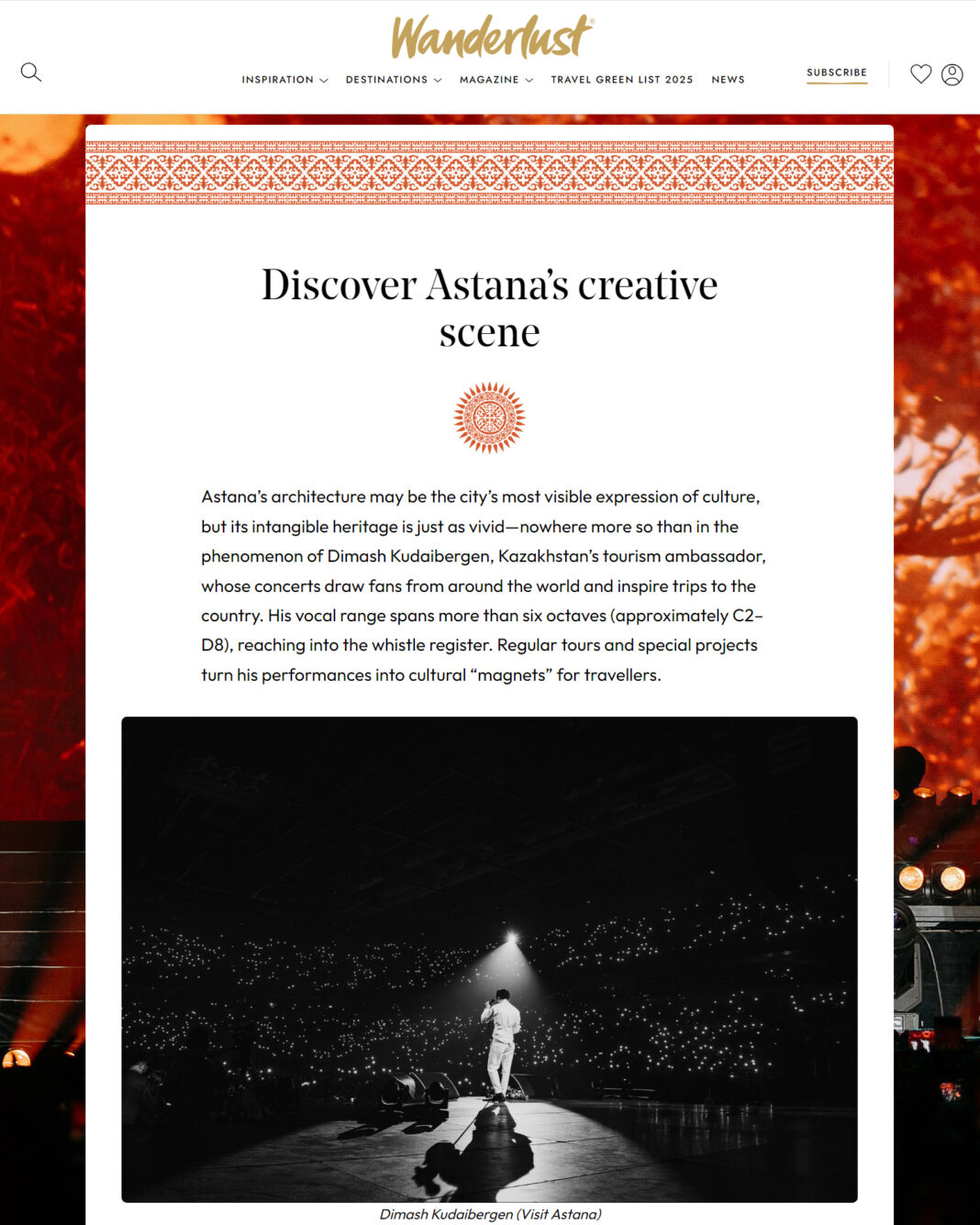 “Dimash Qudaibergen’s performances are magnets for travelers”: A British publication releases an article about Astana “Dimash Qudaibergen’s performances are magnets for travelers”: A British publication releases an article about Astana