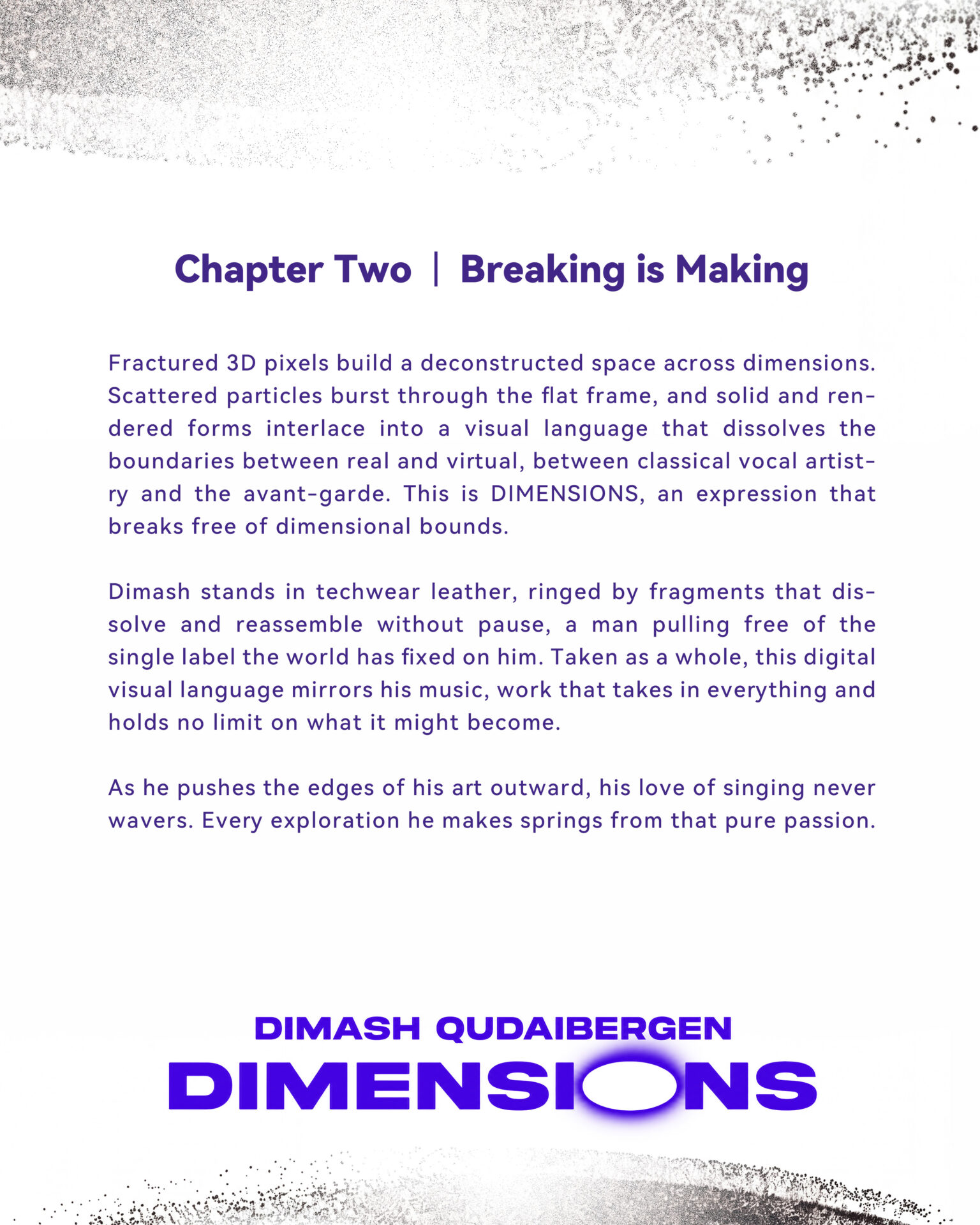 Breaking is Making: Dimash Presents the Second Chapter of DIMENSIONS Breaking is Making: Dimash Presents the Second Chapter of DIMENSIONS